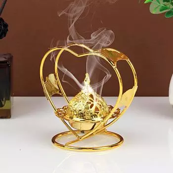 1 шт. курильница креативная металлическая золотая курильница в форме сердца очистка воздуха гальванический процесс украшения дома
