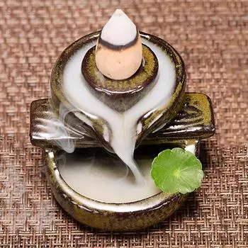 1 шт., курильница с водопадом, курильница с обратным потоком, мини-курильница Будды, держатель для благовоний с обратным потоком