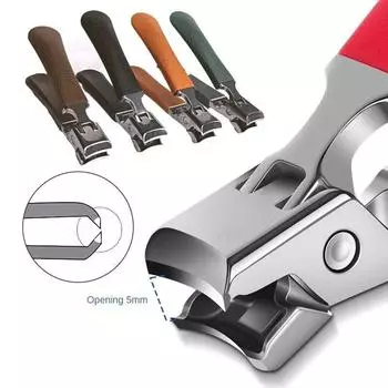 1 шт., кусачки для ногтей для толстых ногтей, нержавеющая сталь, широкая челюсть, кусачки для ногтей без брызг, триммер для ногтей чёрный