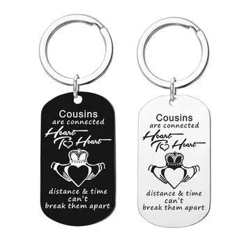 1 шт. кузены соединены сердцем с сердцем персонализированное ожерелье/подвески брелок из нержавеющей стали Рождественский подарок style1