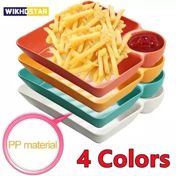 1 шт. квадратная тарелка для пельменей с уксусом, тарелка для закусок, креативная посуда с разделенным подносом, рождественская посуда белый