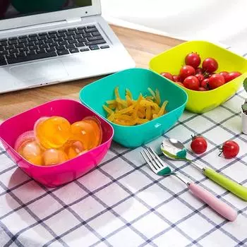 1 шт. квадратная тарелка для салата из пищевого пластика, фруктовые миски, блюдо для конфет из сухофруктов 1