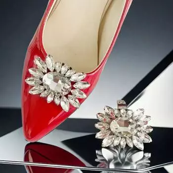 1 шт. квадратная застежка для обуви женская ленивая съемная обувь на высоком каблуке пряжка сделай сам цветок свадебная обувь зажим декор