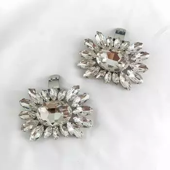 1 шт. квадратная застежка для обуви женская ленивая съемная обувь на высоком каблуке пряжка сделай сам цветок свадебная обувь зажим декор