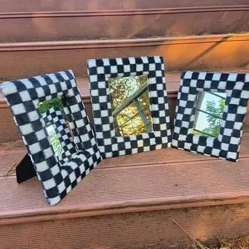 1 шт. квадратное европейское и американское стеганое зеркало для макияжа, многоразмерное, имитация шерсти, новые продукты, плюшевое зеркало, плотность доски 6 inch