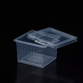 1 шт. квадратный прозрачный пластиковый контейнер для кормления рептилий насекомых пауков контейнер для перевозки контейнер для инкубатора one size