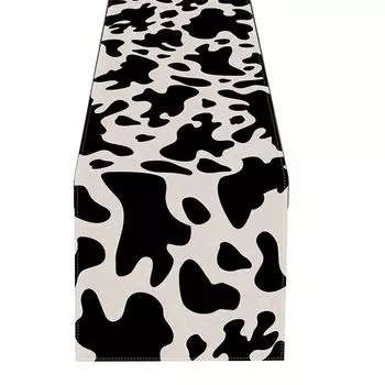 1 шт. льняной флаг с принтом коровы для столовой, семейная льняная скатерть с принтом коровы, узор с принтом коровы