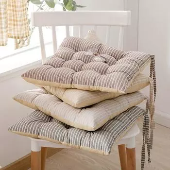 1 шт. льняные простые квадратные изысканные подушки для сидения, удобный коврик для сидения, полосатая подушка, студенческий коврик