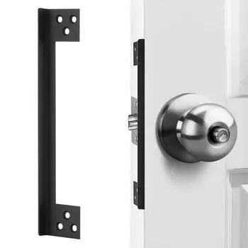 1 шт. L-образная защита дверной защелки из нержавеющей стали, невидимая защита дверной защелки, наружный дверной замок/защелка безопасности (7In) 1pc чёрный