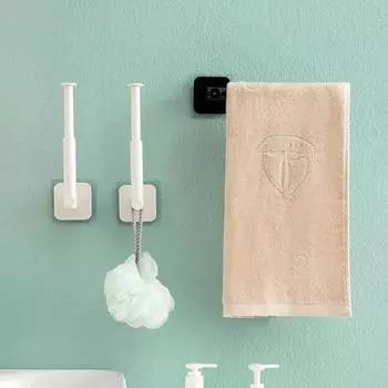 1 шт. L-образный крючок, выдвижной без перфорации, салфетки для полотенец для лица, пленка для сохранения свежести, многофункциональная кухонная крышка для кастрюли, стеллаж для хранения белый