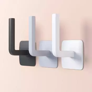 1 шт. L-образный неперфорированный крючок для кухни и спальни белый