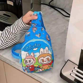 1 шт. Labubu Messenger Bag Kawaii сумки через плечо нейлоновый рюкзак через плечо портативный дорожный рюкзак подарок для детей