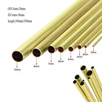 1 шт. латунная трубка «сделай сам», круглая диаметр 2/3/4/5/6/7/8/10/14/16/20 мм L200 мм 300 мм латунная трубка Резка латунной трубки 3x2x200mm