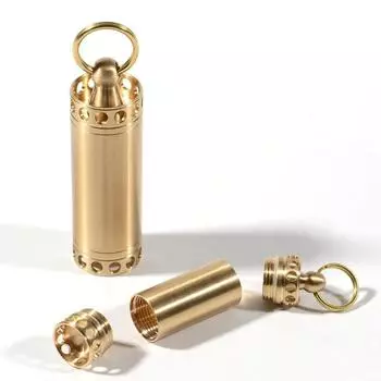 1 шт. латунная уличная водонепроницаемая капсула для таблеток, уплотнительная бутылка, инструмент первой помощи для кемпинга S