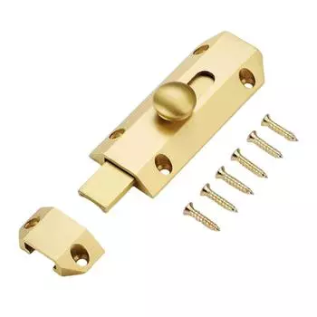 1 шт. латунная защелка для раздвижной двери, прочный замок безопасности для ворот, фурнитура для защелки, дверной замок для окон и шкафов, противоугонная защелка золотой