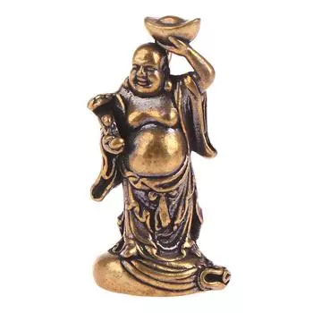 1 шт. латунные миниатюрные фигурки Будды Майтрейи, карманные латунные маленькие статуэтки, украшения для домашнего декора, украшения стола 1