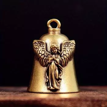 1 шт. латунный маленький колокольчик ангел колокольчик медный автомобильный брелок аксессуары и украшения ювелирные изделия на удачу мужские аксессуары для мотоциклов подарок латунный