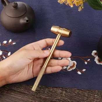 1 шт. Латунный молоток с длинной ручкой, Домашнее украшение, Декоративный элемент, Многоцелевой мини-молоток для дома 1pc