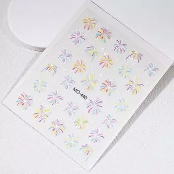 1 шт. лазерные наклейки для ногтей с фейерверками 3D самоклеящиеся цветущие фейерверки наклейки для ногтей новогодний фейерверк слайдер для ногтей 10*8 см A2