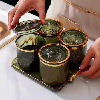 1 шт. Легкая роскошная банка для приправ, бытовая кухонная герметичная бутылка для приправ, банка для хранения