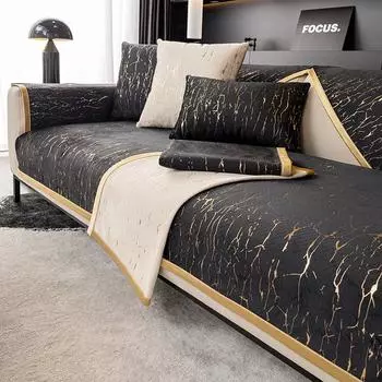 1 шт. Легкая роскошная подушка для дивана Chenier в золотую полоску, подходит для дивана, спальни, эркера, офиса, всесезонного, универсального использования 70x70cm чёрный