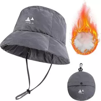 1 шт. Легкая складная мягкая теплая шапка, модная женская зимняя водонепроницаемая шапка-ведро чёрный