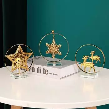 1 шт., легкие роскошные украшения, металлическая рождественская елка, орнамент в виде лося, скандинавское Рождество