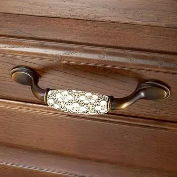 1 шт. Легкие роскошные винтажные полированные керамические ручки для шкафа из цинкового сплава под античную бронзу
