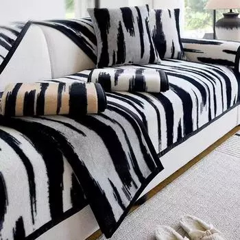 1 шт. легкий роскошный чехол для дивана, нескользящий плюшевый мягкий коврик, полотенце, мягкий полосатый узор, подушка для дивана для гостиной, одеяло, декор 70x70 A