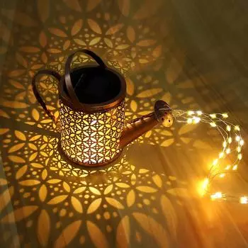 1 шт. Лейка на солнечных батареях с подсветкой, уличные солнечные садовые светильники, декоративные солнечные светильники, водонепроницаемый подвесной фонарь для двора и патио