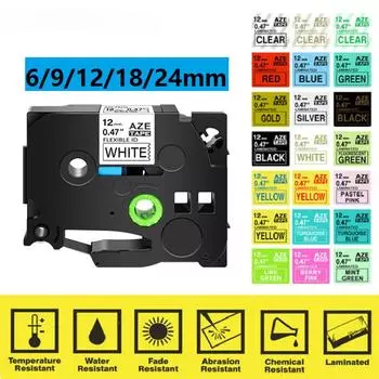 1 шт. Лента для этикеток 231 6 мм/9 мм/12 мм, совместимая с устройством для изготовления этикеток Brother P-Touch, подходит для ленты TZ TZE 131 231 431 531 631 731 12mm