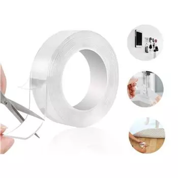 1 шт. лента Nano Grip, 1 м, длина x 3 см, ширина, многоразовая, съемная, моющаяся, двусторонняя клейкая лента, бесшовная лента без полос, кухонный держатель 1m*3cm
