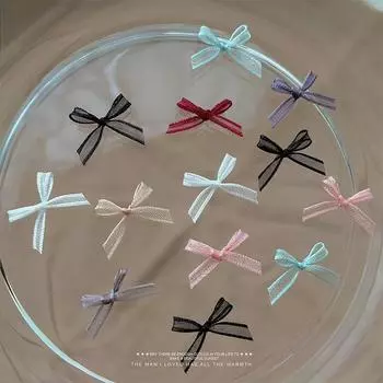 1 шт. Ленточные банты для дизайна ногтей, очаровательные украшения для ногтей, фея, аксессуары для самостоятельного изготовления, украшения, кавайные банты для ногтей, декор в японском стиле белый