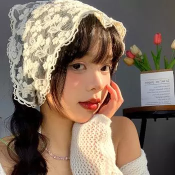 1 шт. летнее французское кружевное полотенце для волос в стиле ретро, аксессуары для волос, цветочный шарф, треугольный платок, шляпа Баотоу