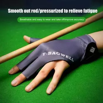 1 шт. левая перчатка для бильярдного бассейна, быстросохнущая, впитывающая пот, 3 пальца, дизайн для бильярда чёрный/синий