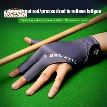 1 шт., левая перчатка для бильярдного бассейна, быстросохнущая, дышащая, впитывающая пот, дизайн с 3 пальцами, перчатка для бильярдного бассейна, спортивные принадлежности чёрный