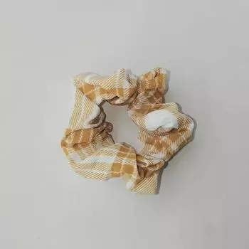 1 шт. лимонно-желтая клетчатая резинка для волос, свежий, милый и сладкий аксессуар для волос для ежедневного использования женщинами