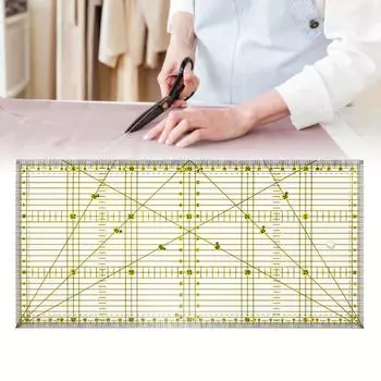 1 шт. линейка для квилтинга с двухцветными сетками, линейка для пэчворка, акриловая швейная линейка для шитья, линейка для квилтинга 1 pc