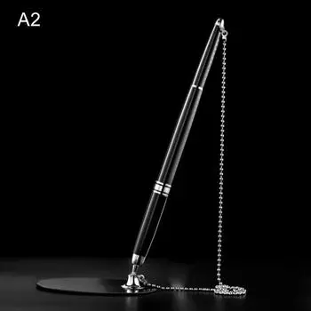 1 шт. липкие настольные ручки с фиксированной цепочкой для банковского счетчика, металлическая ручка для подписи золотой