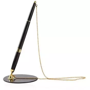 1 шт. липкие настольные ручки с фиксированной цепочкой для банковского счетчика, металлическая ручка для подписи серебряный
