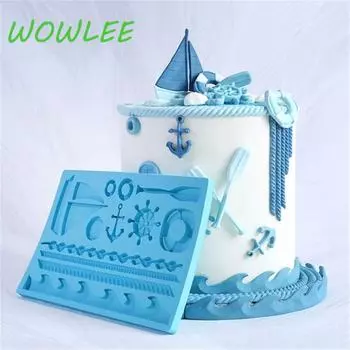 1 шт. Лодка, якорь, форма для помадки, силиконовая форма для торта «Весла», инструмент для самостоятельного украшения торта, жевательной резинки, кексов, шоколада