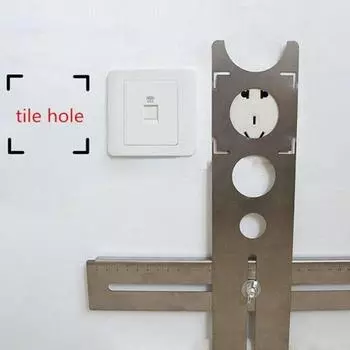 1 шт., локатор отверстий для керамической плитки, регулируемая линейка для штамповки, ручной инструмент для украшения дома, многофункциональная линейка