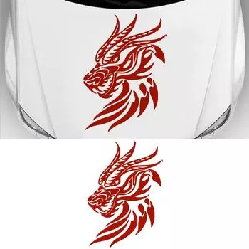 1 шт. Loong Totem Power Graphics наклейка для кузова автомобиля капот крышка двери, дракон наклейки пленка ПВХ авто внешний стиль красный