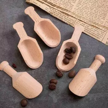 1 шт. Лопатка для удобрений, деревянная ложка для соли для ванны, мини-чай, маленькая деревянная ложка, ложки 3.1*8cm