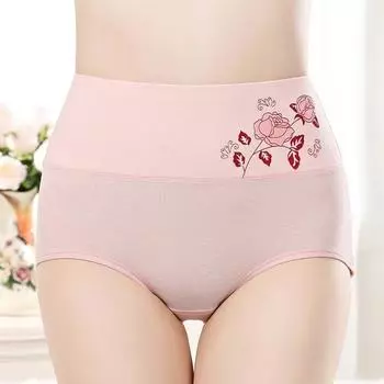 1 шт./лот хлопковые трусики женские с высокой талией нижнее белье больших размеров трусы для девушек утягивающее белье для живота женские послеродовые трусы L чёрный