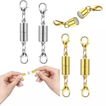 1 шт./лот, круглые сильные магнитные застежки для изготовления ювелирных изделий, магнитная застежка, соединители, пряжка, металлическая застежка с застежкой-лобстером золотистый