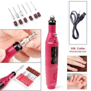 1 шт./лот USB электрический съемник для ногтей педикюрный аппарат для милого розового цвета износостойкий инструмент