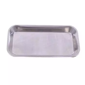 1 шт., лоток для хранения косметики из нержавеющей стали, оборудование для дизайна ногтей, пластина для врача, хирургический стоматологический лоток, инструменты для накладных ногтей серебряный