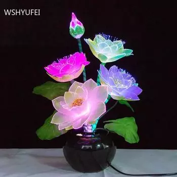 1 шт. Лотос, имитация подсвечника, украшение для зала Будды, цветочные украшения для гостиной, бонсай, красочный для украшения Будды 220V