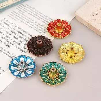 1 шт. лотос сплав благовоний палочка держатель для курильницы дома буддизм линия благовония пластина сандаловое дерево спираль основание изящные храмы домашний декор зелёный